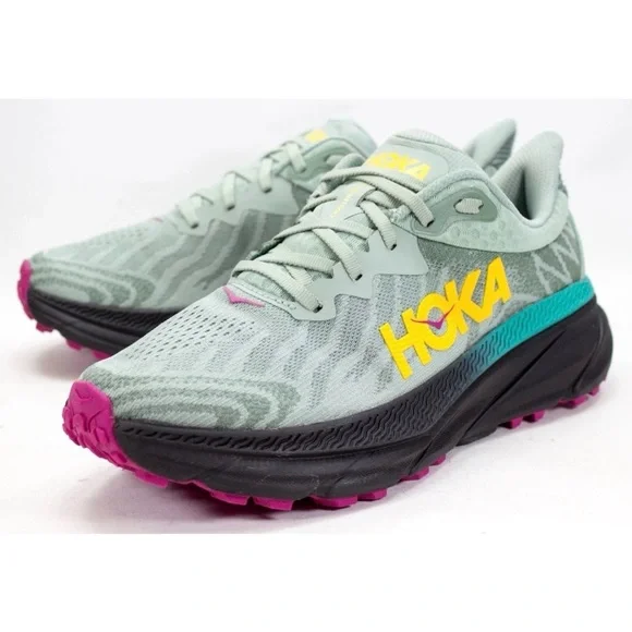 Hoka Challenger ATR 7 Womens Sz US 9.5 B Aloe Vera Black Trailing Running Shoes - Picture 2 of 13